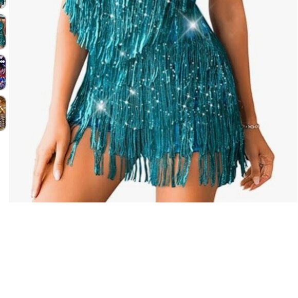 NEW Sequin Fringe Romper, Sparkly Glitter Metallic romper For Women SZ S - Picture 2 of 9